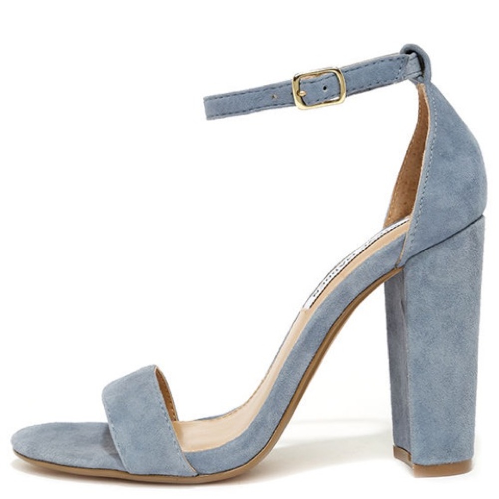 Steve Madden Carrson Blue Suede Ankle Strap Heels